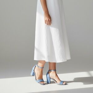 Chinese Laundry Chic light Blue Block Heel Sandal Ankle Straps special occasion